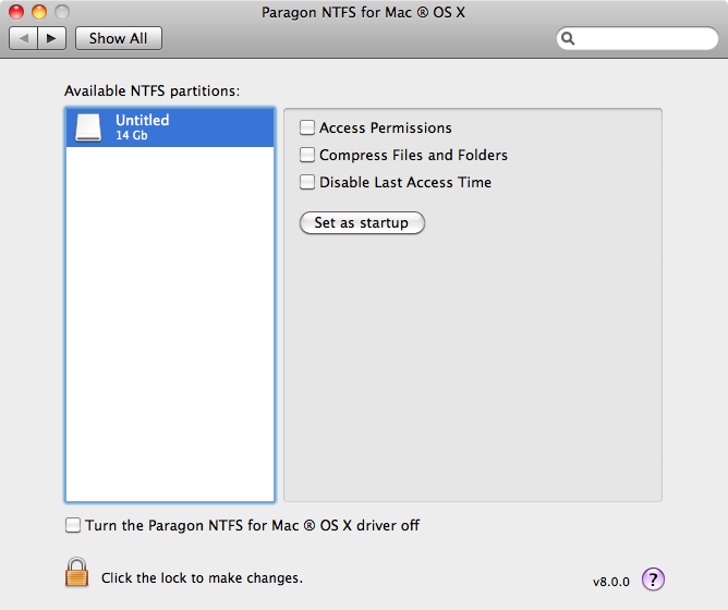 Paragon NTFS for Mac OS X 8.0 for Mac