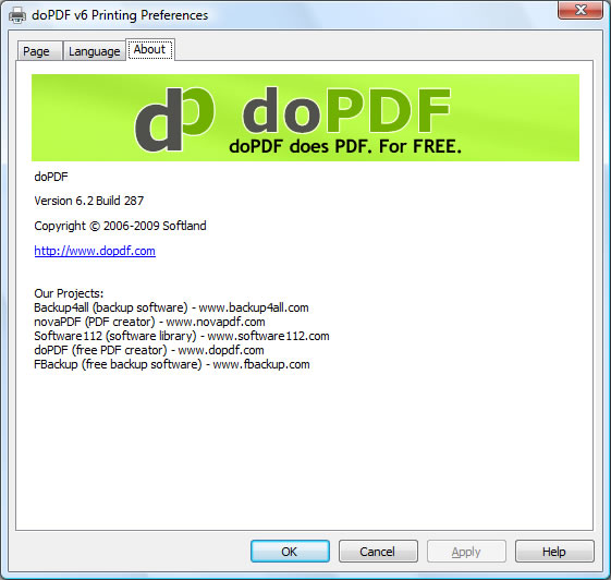 A unique free program to create and convert text and Word files to PDF format with explanation video doPDF 7.3.391