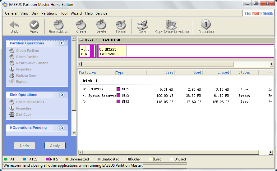 EASEUS Partition Master Free 10.1