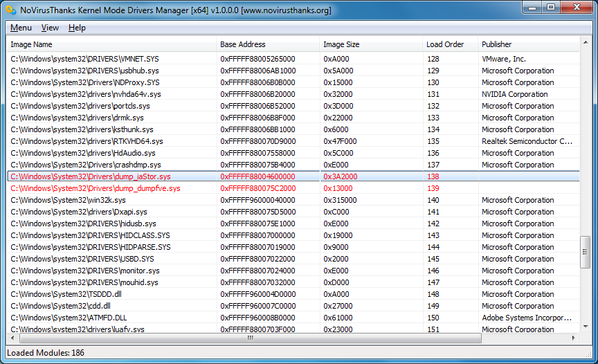 View and browse all the loaded kernel mode drivers running on your PC