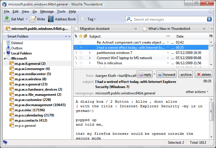 Mozilla Thunderbird 3.1.11