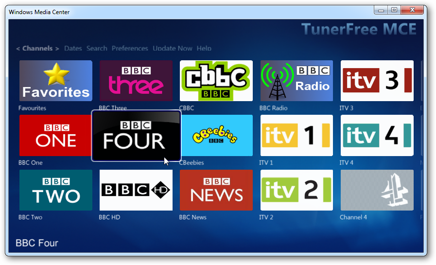 TunerFree MCE 4.x in Windows 7