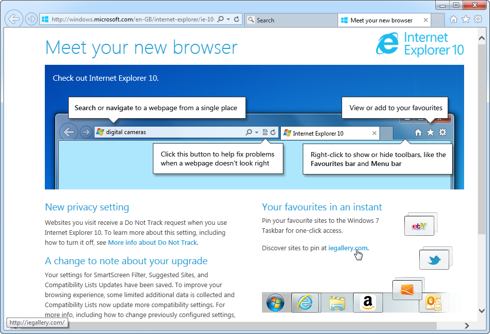 Internet Explorer 10 for Windows 7