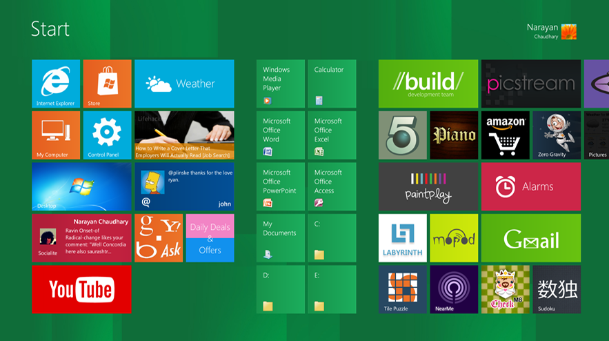 windows 8 start menu