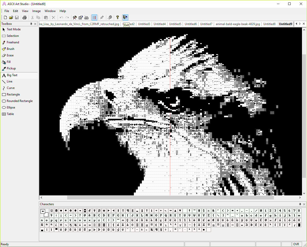 ascii art with only one character