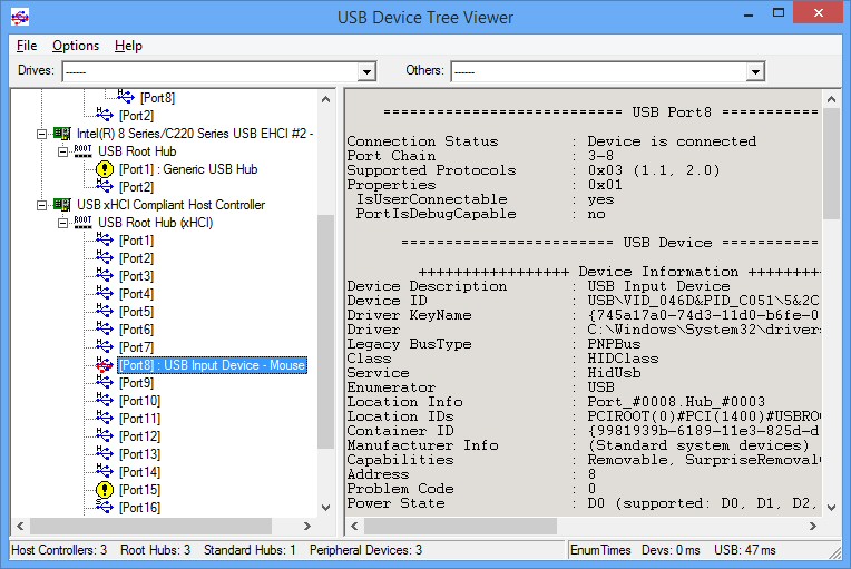 usb tree view