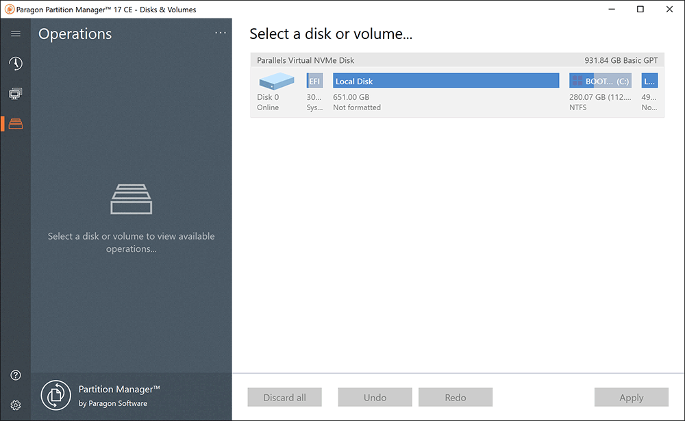 disk partition paragon partition manager windows 10