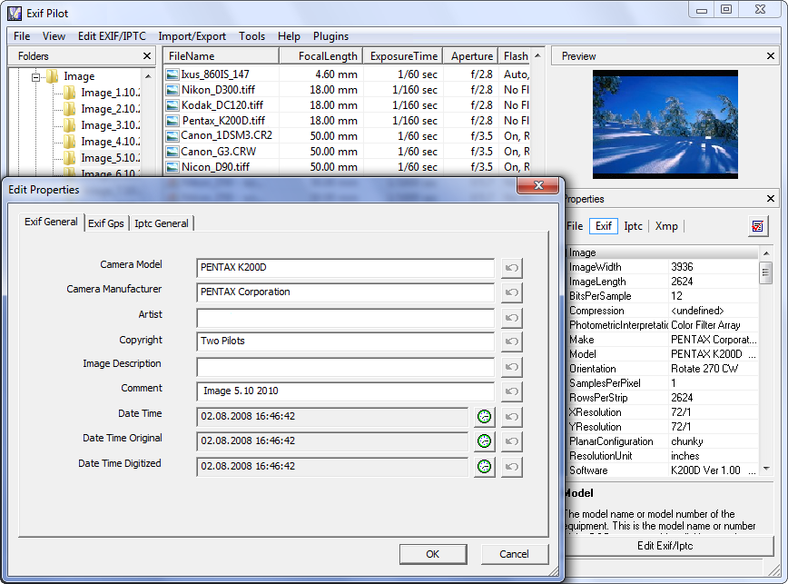 Exif Pilot 6.20 free downloads