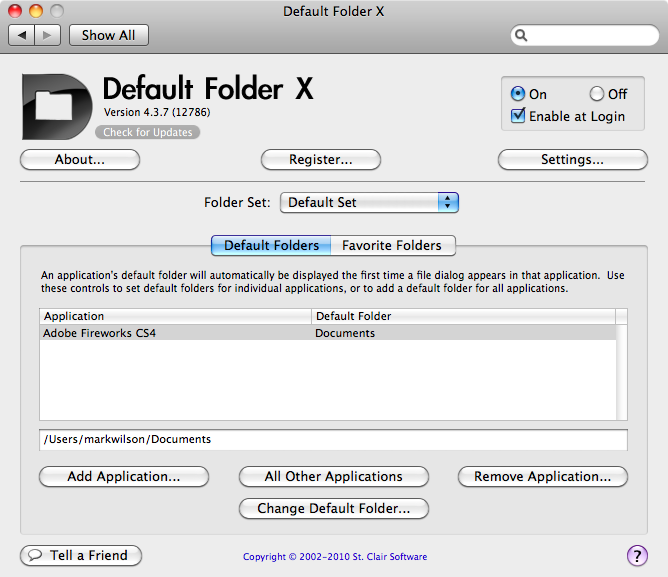 default folder x