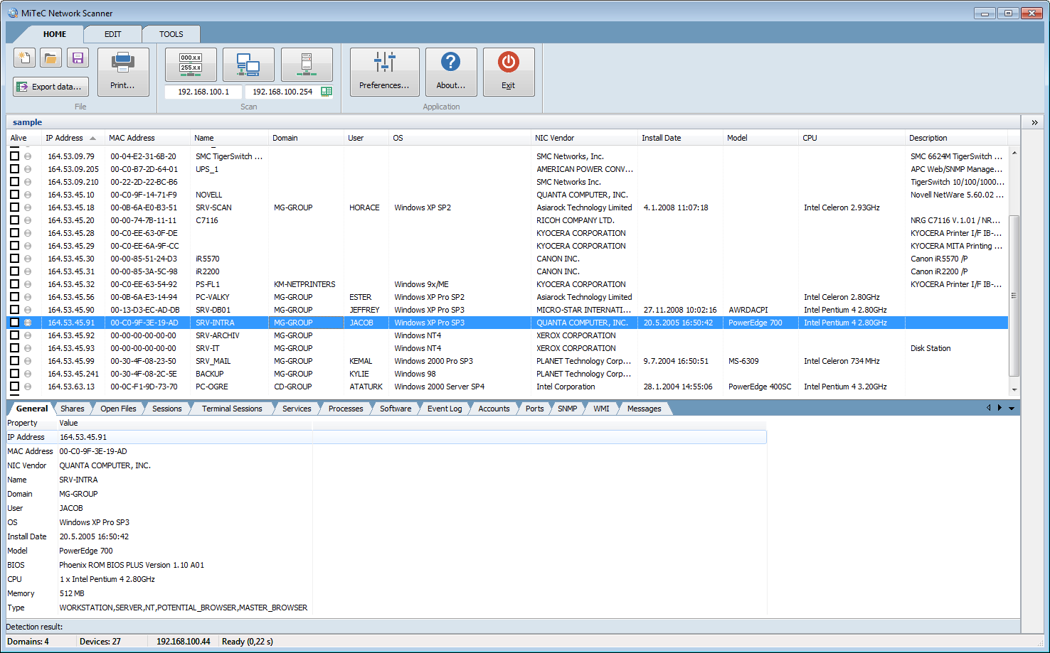 inetnetwork scanner