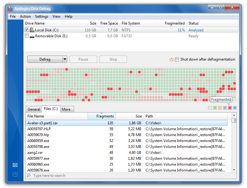 instal Auslogics Disk Defrag Pro 11.0.0.3 / Ultimate 4.13.0.0