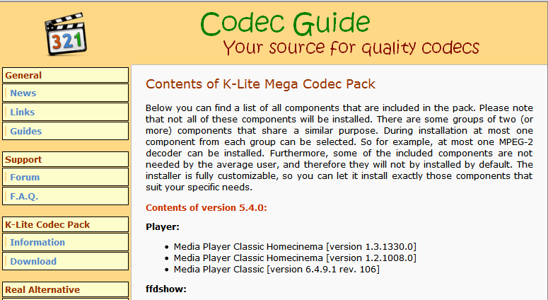 K-Lite Codec Pack Mega  free download - Software reviews, downloads,  news, free trials, freeware and full commercial software - Downloadcrew