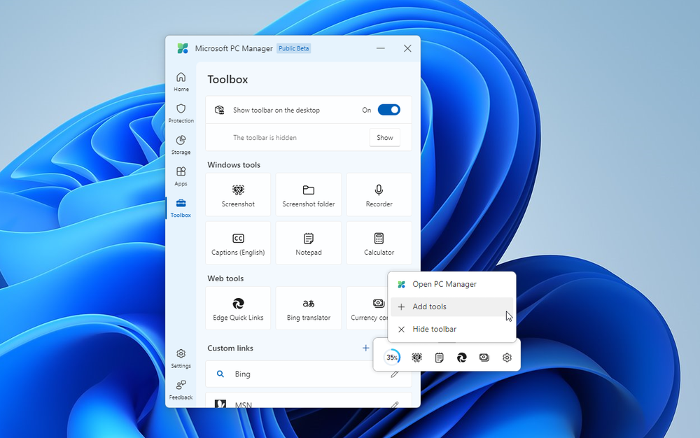 microsoft-pc-manager-3-0-adds-toolbar-widget-provides-easy-access-to