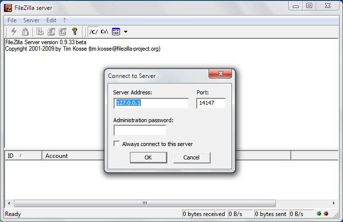 filezilla client windows server 2003