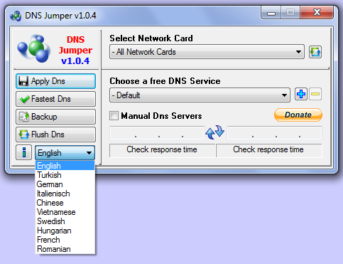 Как настроить dns jumper