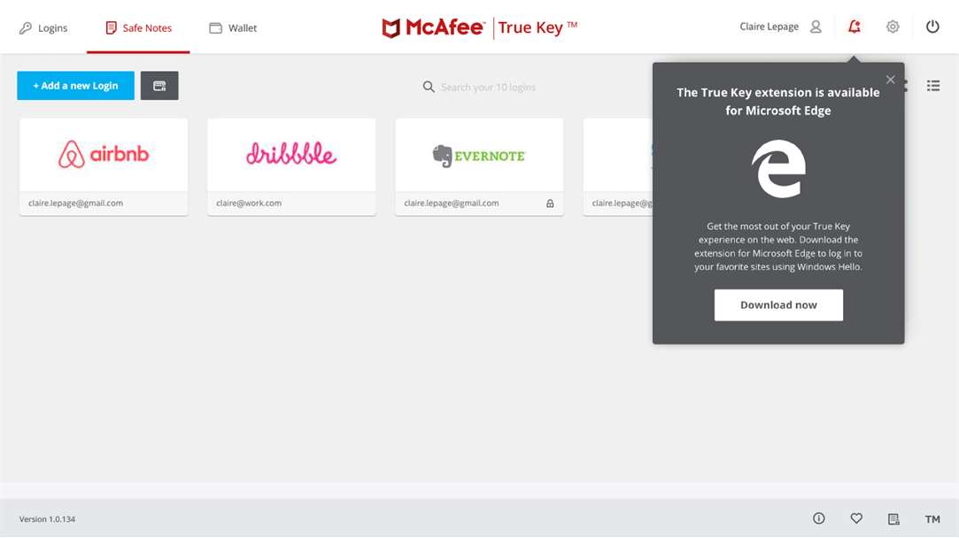 McAfee True Key 6.2.109.2 free download - Software reviews, downloads