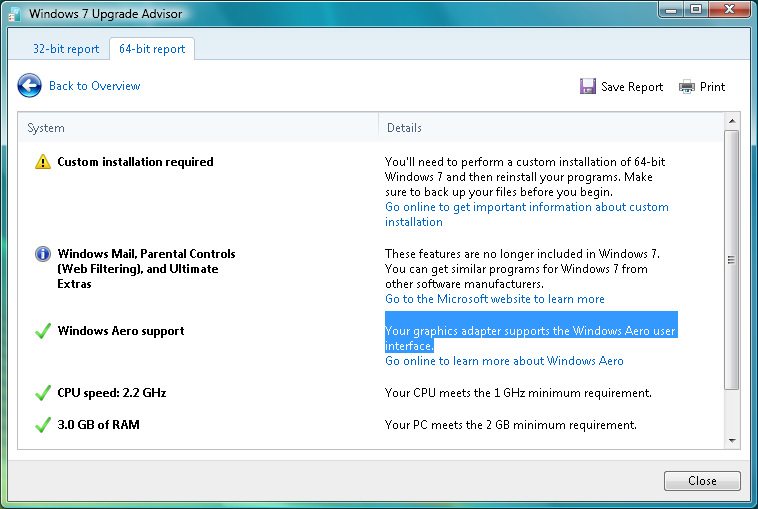 windows 7 upgrade advisor not working