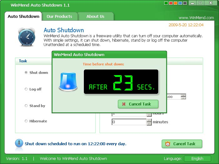 automatic computer shutdown timer