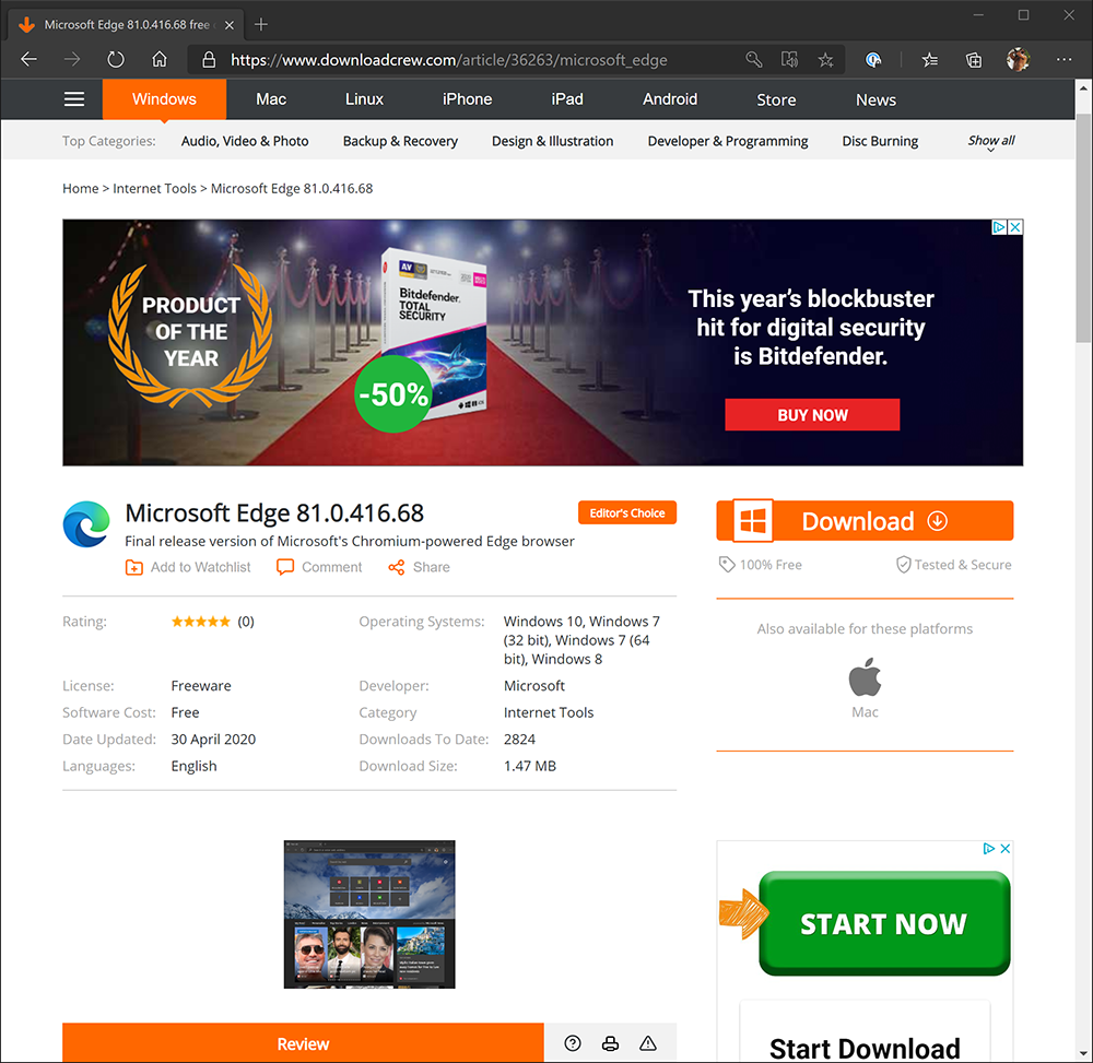 Microsoft Edge Stable 117.0.2045.47 download the new for apple