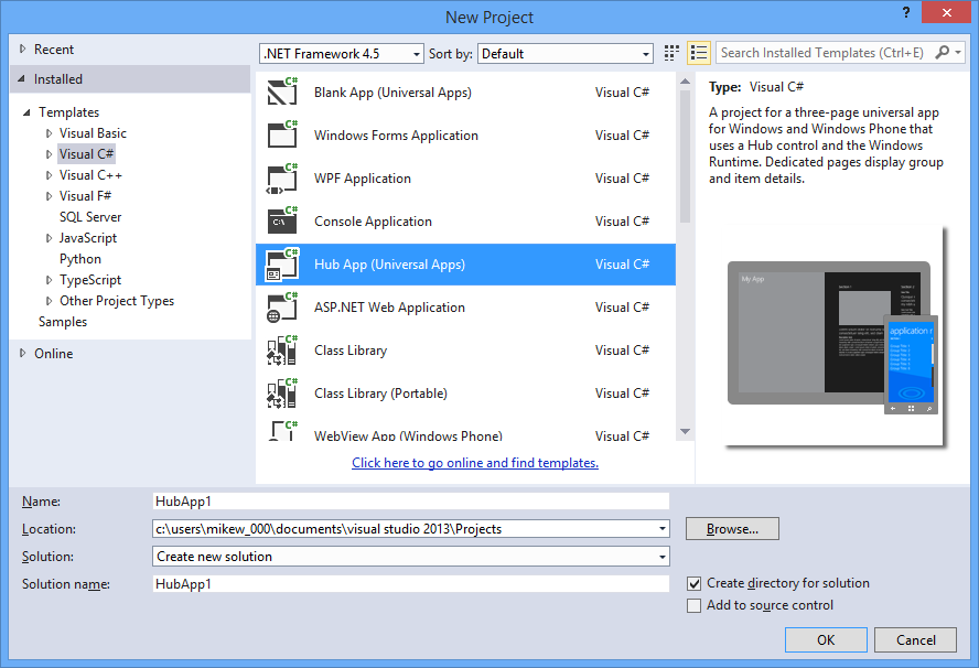 visual studio 2013 download for windows 10