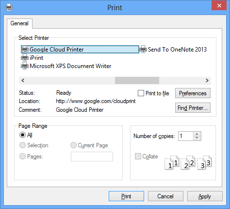 bring chrome cloud printer online