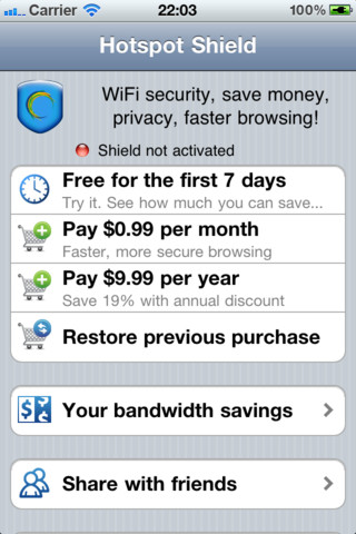 hotspot shield vpn ios