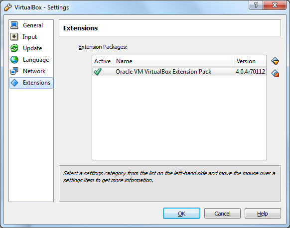 virtualbox extension pack