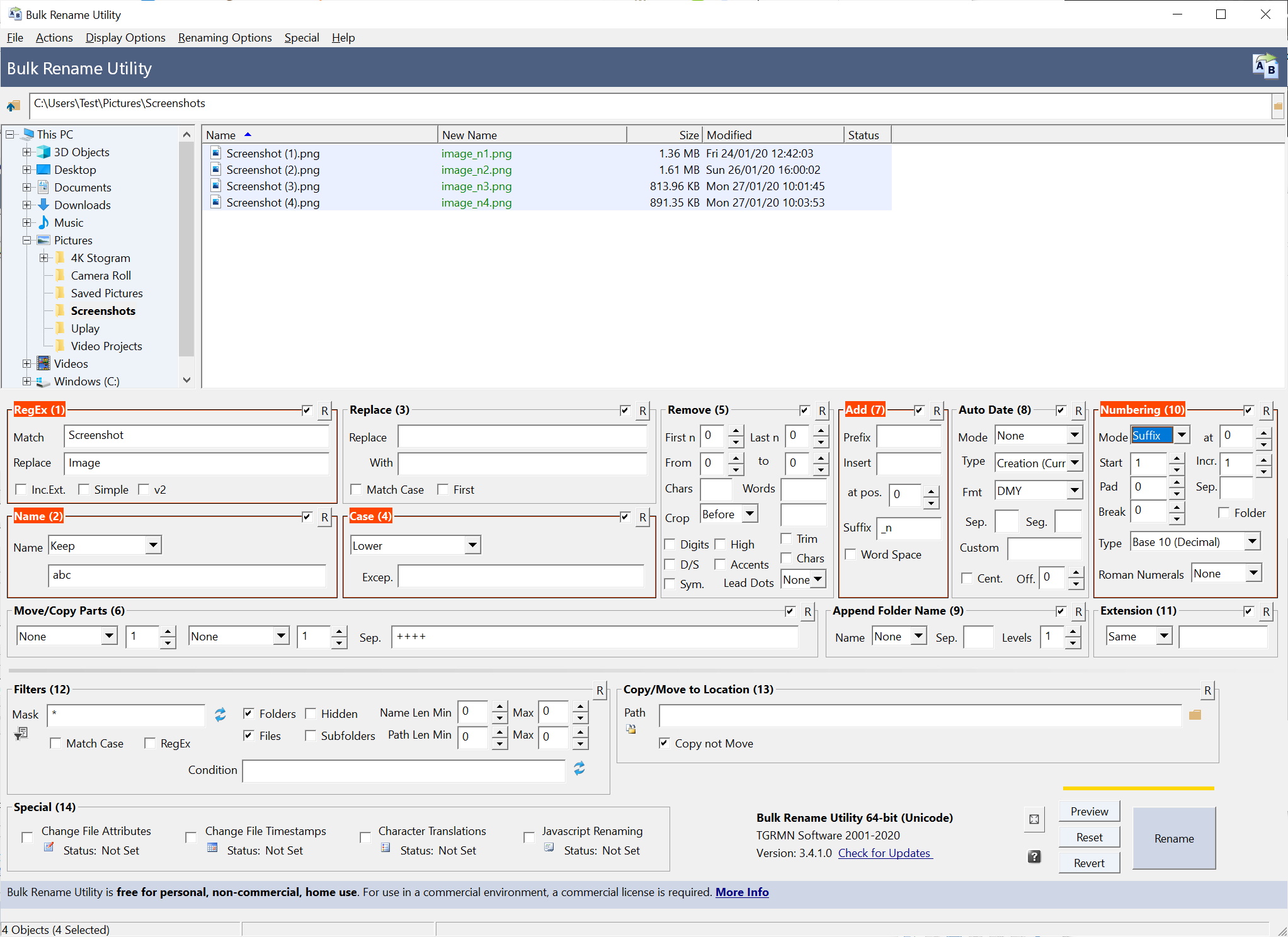 using bulk rename utility