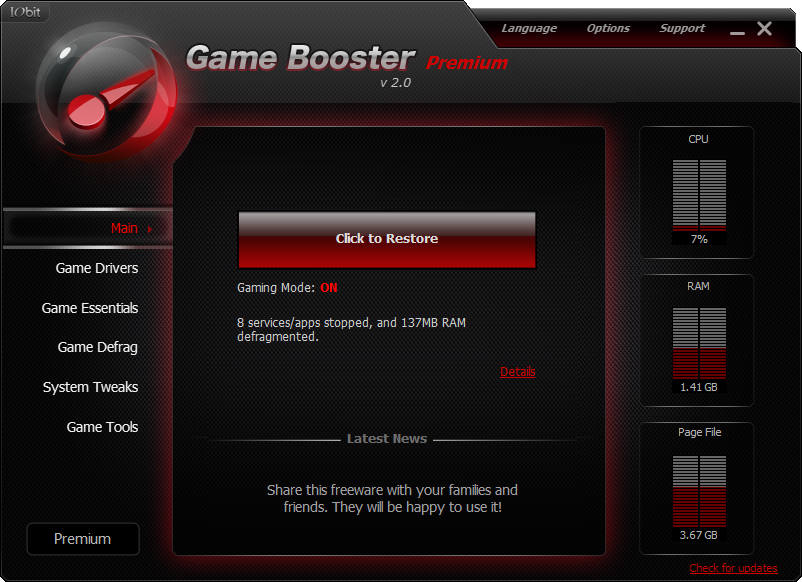 iobit game booster cpu temp monitor