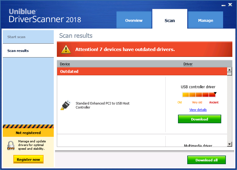 Uniblue DriverScanner 2018 v4.2.1.0: Improve your PCs performance and stabi...