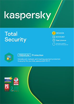Kaspersky Total Security 2021 [2-D, 1-YR]