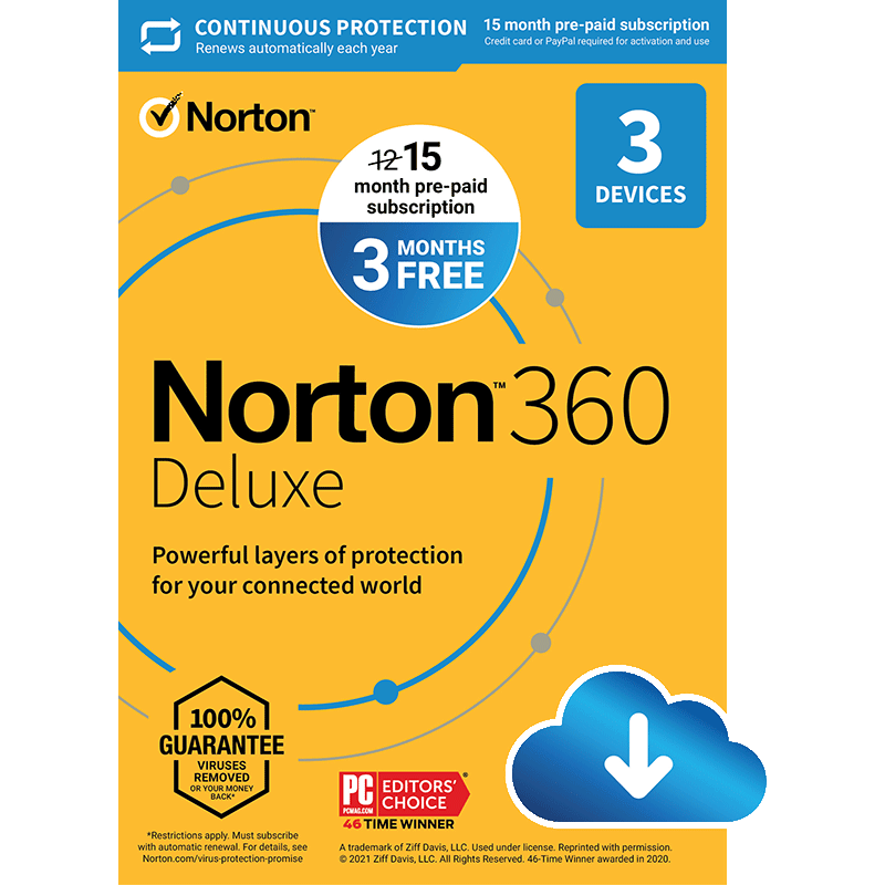 Norton 360 Deluxe 2024 [3-D, 15-M] - 73% off MSRP - PCWorld Software Store