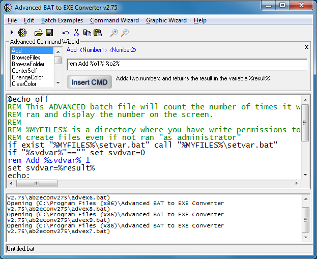 exe to vbs or bat converter